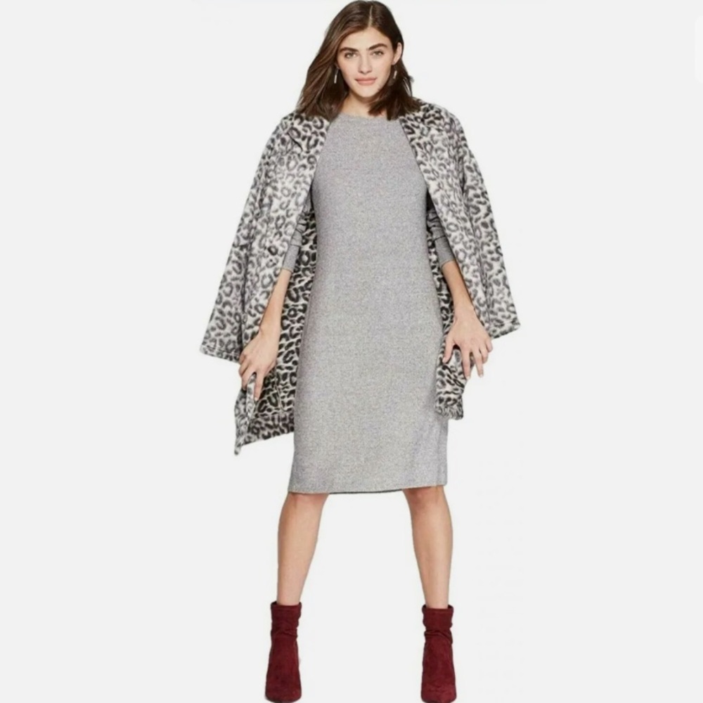 a new day Light Gray Knit Midi Dress with Burgundy Boots - Picture 2 of 6